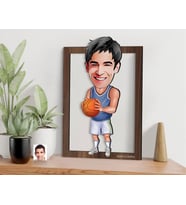 BK Gift Kişiye Özel Erkek Basketbol Karikatürlü 3D Ahşap Tablo-6, Sevgiliye Hediye, Arkadaşa Hediye, Doğum Günü Hediyesi