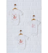 Pia Baby Premium %100 Pamuk İsme Özel Organik Baskılı Üçlü Set Çıtçıtlı Bebek Body Zıbın Modelleri 5014-18 (Ekru)