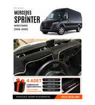 MERCEDES SPRİNTER W907-W910 (2018-2026) Uyumlu Torpido Örtüsü Torpido Kılıfı - Siyah Bej