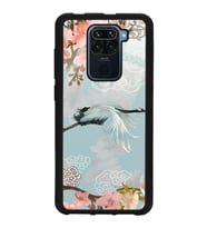 Xiaomi Redmi Note 9 Uyumlu Suluboya Leylek Tasarımlı Glossy Telefon Kılıfı