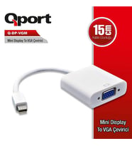QPORT Q-DP-VGM 0.15metre mDP-VGA (D) Görüntü Adaptörü Beyaz 1080p