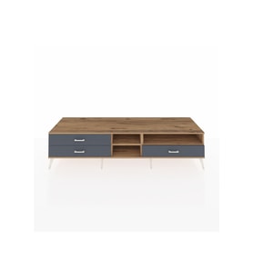 Kronos TV Ünitesi 2 Raflı 3 Çekmeceli  220x59x51 Çam-Çam/Antrasit