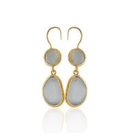 Kadir Jewellery 22 Ayar Altın Kaplama Kadın Taşlı Küpe -El İşçiliği Ve Hipoalerjenik Küpe