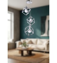 Lumino 3'lü Sarkıt Avize – 4 Farklı Renk Seçenekli Modern Tasarım Avize (Krom)