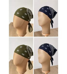 %100 Pamuklu Klasik Desen Unisex 4lü Bandana Seti Renkli Bandana Etnik Desenli A Kalite Bandana