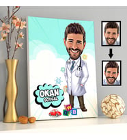 Doktor Karikatürlü Kanvas Tablo