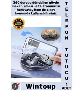 #TelefonTutucu Silikon Sarsıntı Önleyici Sabit 360° Döner Yapışkanlı Numaratörlü Araç Telefon Tutucu