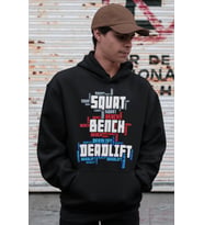 Tasarım Squat Bench Deadlift Bodybuilding Fitness Gym Baskılı Unisex Oversize Sporcu Hoodie
