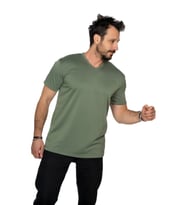 Maxi-Dry Aşırı Terleme Önleyici Erkek T-Shirt - V Yaka Tişört - Haki
