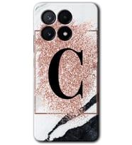 Poco x6 Pro Kılıf HD Desen Baskılı Kılıf - Pembe Mermer Desenli C Harfi