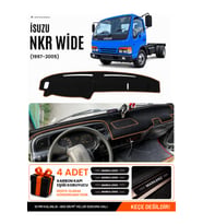 ISUZU NKR WIDE (1997-2005) Uyumlu Torpido Örtüsü Torpido Kılıfı - Siyah Kahverengi