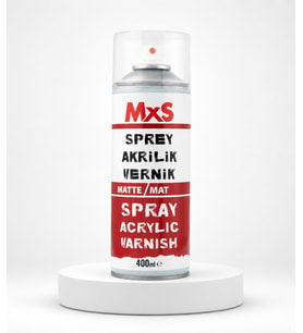 MxS Akrilik Mat Vernik Spreyi 400 ml – Şeffaf Koruyucu Son Kat