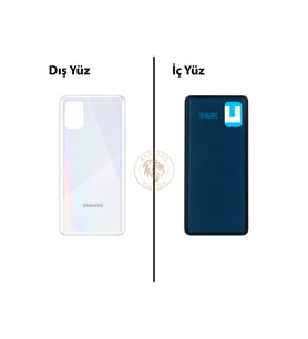 Samsung Galaxy A31 Beyaz Renk Uyumlu Arka Kapak Arka Cam Batarya Kapağı Pil Kapağı Lazer Kesim Back Cover Galaxy A31 Uyumlu