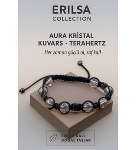 Sertifikalı Aura Kristal Kuvars Terahertz Taşı Bileklik – Her Zaman Güçlü Ol, Saf Kal