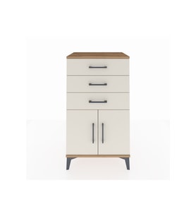 Hyperion Komodin Tek Raflı 3 Çekmeceli 2 Kapaklı 60x44x106 Çam-Aytaşı