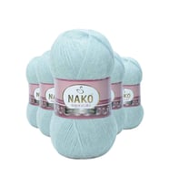 5 Adet Angora Lüks El Örgü İpi Saraylı Mint 10471