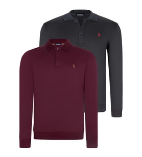 İKİLİ SET V4007 DEWBERRY ERKEK SWEATSHIRT-MOR-LACİVERT
