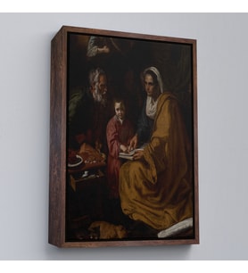 Çerçeveli Diego Velázquez - Bakire'nin Eğitimi Tablo - The Education of the Virgin (Altın)