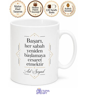 Kişiye Özel İş Günü Motivasyonu Baskılı Kupa Bardak Hediye