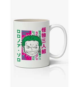 One Piece Roronoa Zoro Anime Temalı Beyaz Porselen Kupa Bardak