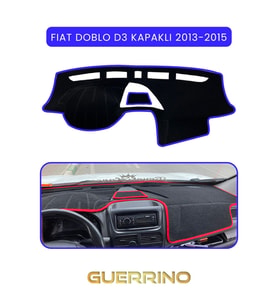 FIAT Doblo D3 KAPAKLI 2013-15 Modellerine UygunTORPİDO KORUMA HALISI MAVİ KENAR