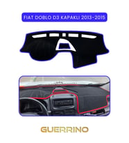 FIAT Doblo D3 KAPAKLI 2013-15 Modellerine UygunTORPİDO KORUMA HALISI MAVİ KENAR