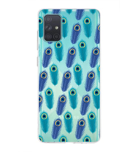 PrintiFy Samsung Galaxy A71 ile Uyumlu 1mm Slim Fit Nazar Boncuğu 4 Baskılı Şeffaf  Kılıf