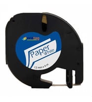 DYMO LETRATAG MUADİL KAĞIT ETİKET BEYAZ 12MM X 4 METRE
