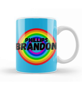 Brandon Phillips CARTON ART   baseball Gifts Vintage Retro Rainbow For BOYS AND Dad Kupa Bardak Porselen