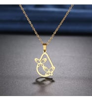 Kişiye Özel 925 Ayar Gümüş Su Damlası Model Kelebekler Kolye (Gold)