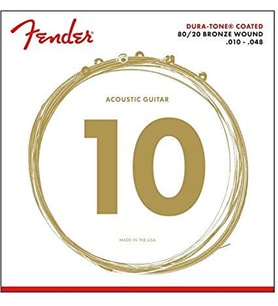 Fender 0730880002 Dura-Tone 880XL 80/20 Coated Akustik Gitar Teli (10-48) Ekstra İnce Takım Yumuşak Çalım ve Dayanıklı Kaplama