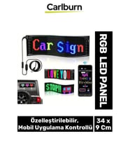 Taşınabilir Özelleştirilebilir Cama Yapıştırılan Mobil Uygulama Kontrollü Araç Oto RGB LED Panel