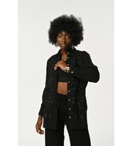 KADIN PUL VE NAKIŞ İŞLEMELİ OVERSİZE GÖMLEK