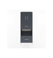 Hyperion Dolap 3 Raflı 2 Çekmeceli 2 Kapaklı 60x44x163 Antrasit-Antrasit