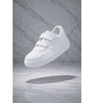 Çocuk Cilt Cırt Cırtlı Beyaz Sneaker – Premium Kalite, Hafif & Dayanıklı, Rahat Taban