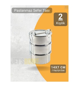 3’lü Sefer Tası 14x7 cm Paslanmaz Çelik No:2
