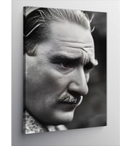 Kanvas Tablo Siyah Beyaz Mustafa Kemal Atatürk