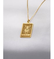 Kişiye Özel 925 Ayar Gümüş Tasarım Boğa Burcu Kolye (Gold)