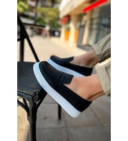 Trendyshose CH421 Erkek Gunluk Rahat Anatomic Ayakkabı (Siyah - Beyaz)
