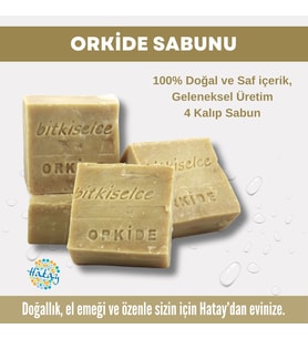 Bitkiselce Saf ve doğal içeriklerle Ordkide Sabunu  450 gr (4 Kalıp)