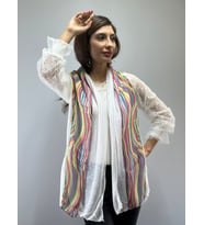GÖKKUŞAĞI RENKLİ TASARIM KADIN FULAR ŞAL 170X40 CM