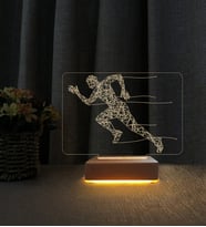 3D Koşucu Tasarımlı Kişiye Özel İsimli 3d Led Masa Lambası Doğum Günü Hediyesi Lamba