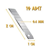 Kupa Maket Bıçağı Falçata Yedeği 9 X 0.4 mm. - 10 Adet (Gri)
