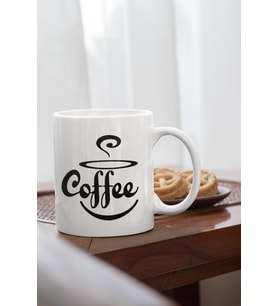 Coffee Baskılı Porselen Kupa Bardak