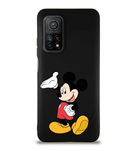 Xiaomi Mi 10T Soft Premier Kapak Mickey Mouse-C Tasarımlı Silikon Kılıf - Siyah (Şeffaf)