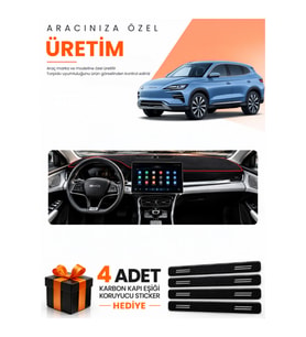 BYD SEAL U DM (2024-SONRASI) Uyumlu Torpido Koruma Örtüsü Oto Kılıfı - Siyah Kırmızı