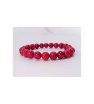 Unisex Kırmızı Howlite Doğal Taş Bileklik