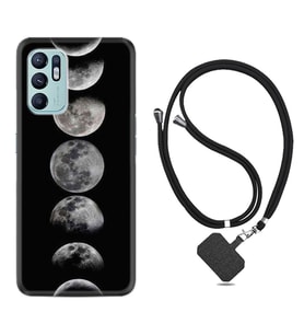 Oppo Reno 6 Kılıf Resimli Boyun Askılı İpli Desenli Silikon Great Moons 1354