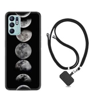 Oppo Reno 6 Kılıf Resimli Boyun Askılı İpli Desenli Silikon Great Moons 1354