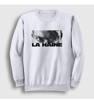 Presmono Unisex Beyaz Vinz Eyes Film La Haine Sweatshirt 500118tt (Beyaz)